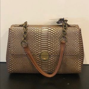 Charlie Lapson Reptile Embossed Leather Handbag